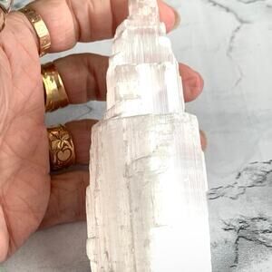 Selenite Crystal Tower approximately 4”